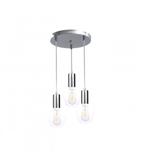 Verre Cluster Pendant Ceiling Light Silver, 30cm, 3x E27
