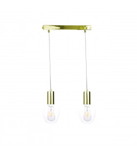 Verre Bar Pendant Ceiling Light Gold, 50cm, 2x E27