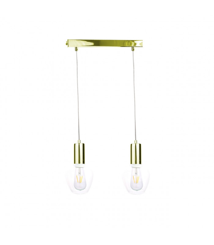 Verre Bar Pendant Ceiling Light Gold, 50cm, 2x E27