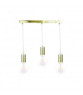 Verre Bar Pendant Ceiling Light Gold, 60cm, 3x E27