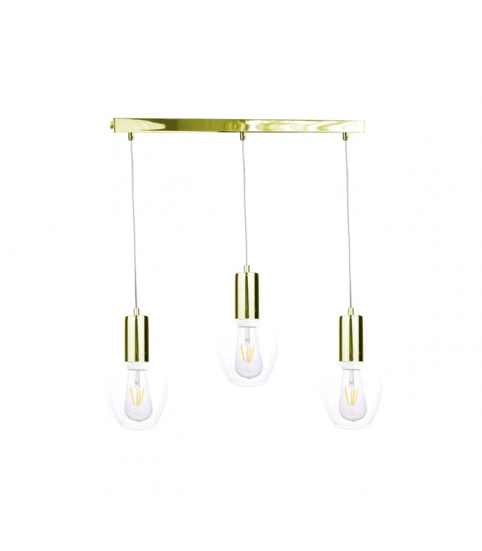 Verre Bar Pendant Ceiling Light Gold, 60cm, 3x E27