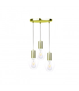Verre Cluster Pendant Ceiling Light Gold, 30cm, 3x E27