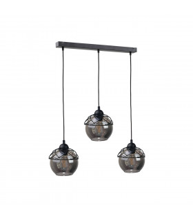 Mera Bar Pendant Ceiling Light Black, 60cm, 3x E27