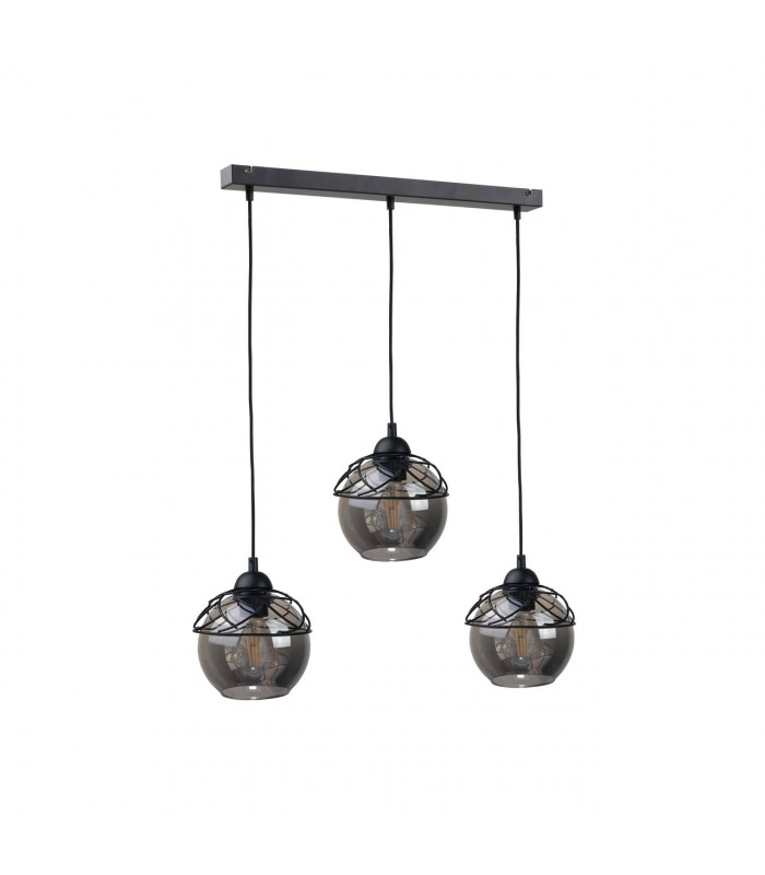 Mera Bar Pendant Ceiling Light Black, 60cm, 3x E27