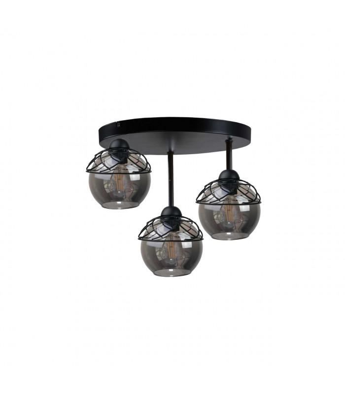 Mera Semi Flush Light Black, 30cm, 3x E27