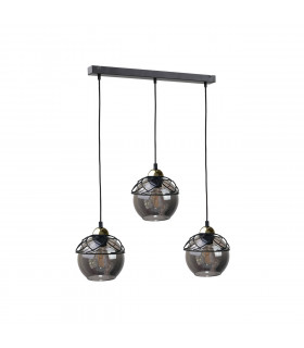 Mera Bar Pendant Ceiling Light Black, 60cm, 3x E27