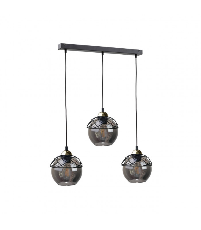 Mera Bar Pendant Ceiling Light Black, 60cm, 3x E27