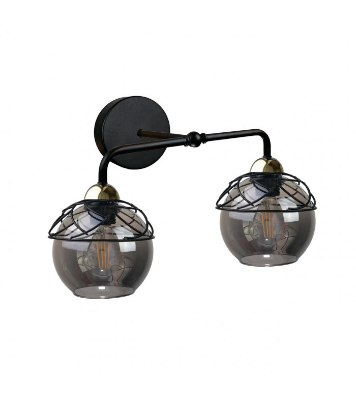 Mera Dome Wall Lamp Black, 23cm, 2x E27