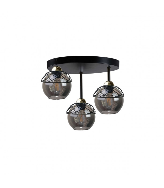 Mera Semi Flush Light Black, 30cm, 3x E27