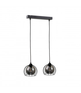 Solo Bar Pendant Ceiling Light Black, 50cm, 2x E27