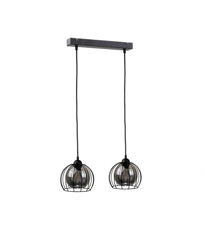 Solo Bar Pendant Ceiling Light Black, 50cm, 2x E27