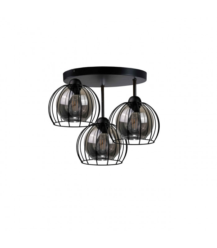 Solo Semi Flush Light Black, 30cm, 3x E27