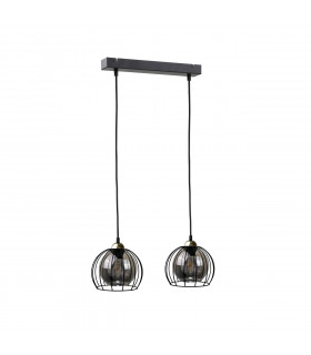 Solo Bar Pendant Ceiling Light Black, 50cm, 2x E27