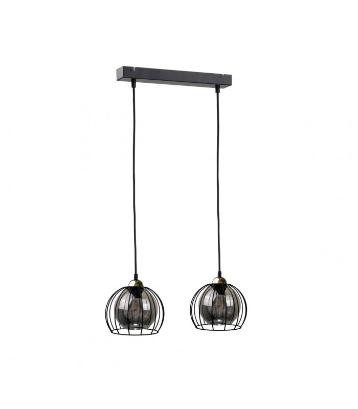 Solo Bar Pendant Ceiling Light Black, 50cm, 2x E27