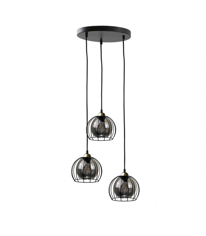 Solo Cluster Pendant Ceiling Light Black, 30cm, 3x E27