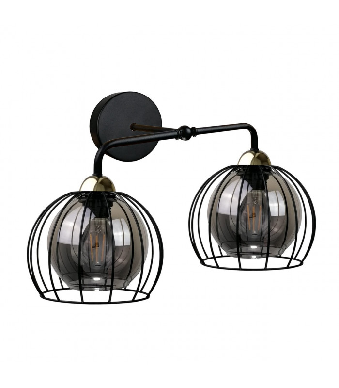 Solo Wall Lamp Black, 25cm, 2x E27