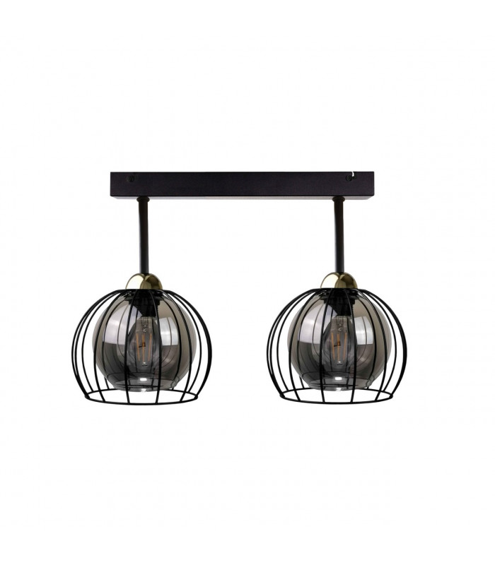 Solo Semi Flush Light Black, 50cm, 2x E27