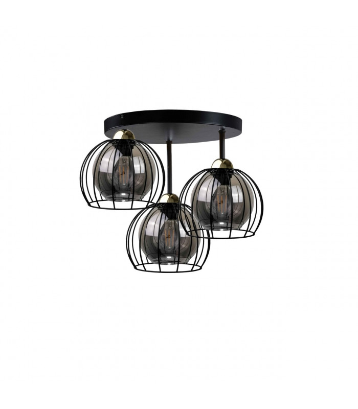 Solo Semi Flush Light Black, 60cm, 3x E27