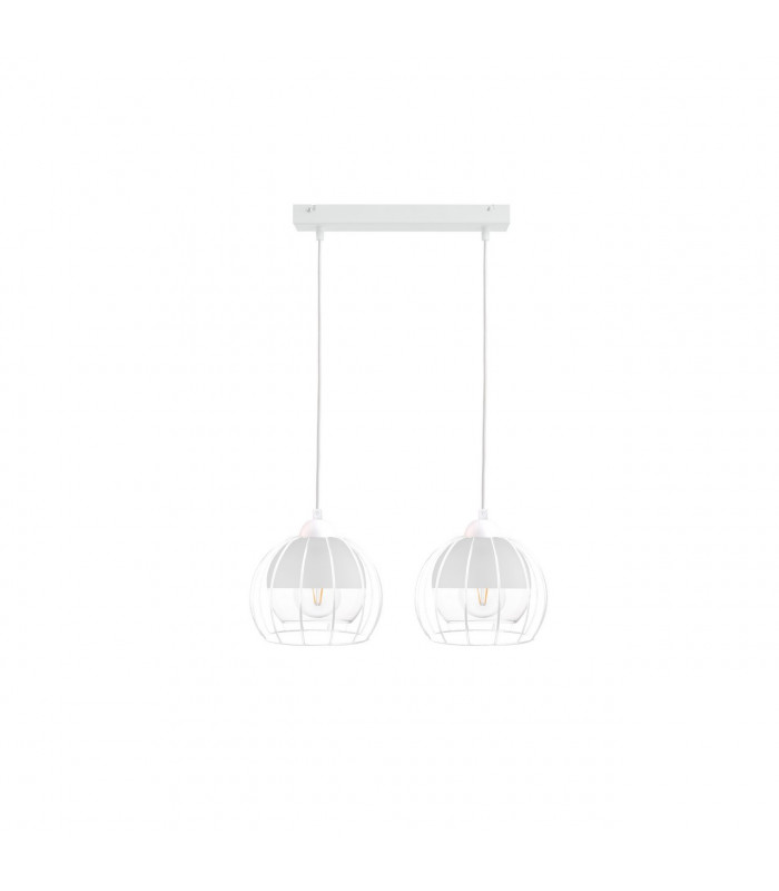 Solo Bar Pendant Ceiling Light White, 50cm, 2x E27