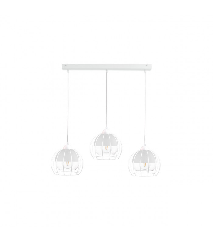 Solo Bar Pendant Ceiling Light White, 60cm, 3x E27