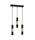 Magnum Bar Pendant Ceiling Light Black, Gold, 50cm, 3x GU10