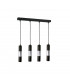 Magnum Bar Pendant Ceiling Light Black, Silver, 60cm, 4x GU10
