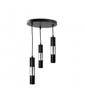 Magnum Cluster Pendant Ceiling Light Black, Silver, 30cm, 3x GU10