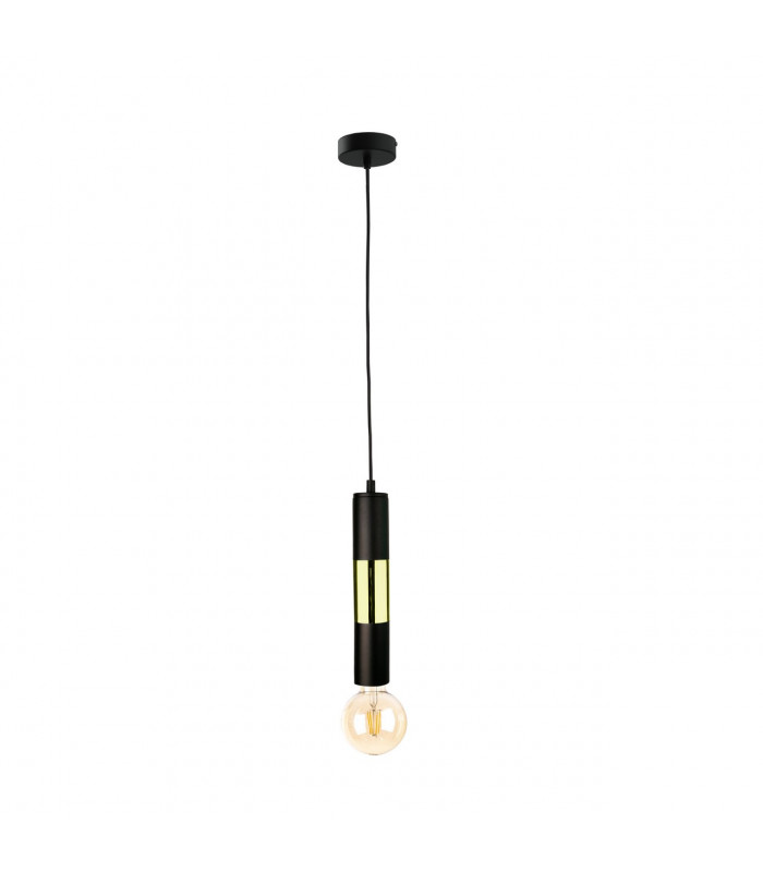 Magnum Slim Pendant Ceiling Light Black, Gold, 10cm, 1x E27