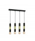 Magnum Bar Pendant Ceiling Light Black, Gold, 60cm, 4x E27