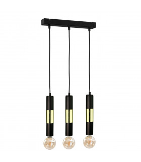 Magnum Bar Pendant Ceiling Light Black, Gold, 50cm, 3x E27
