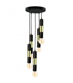 Magnum Cluster Pendant Ceiling Light Black, Gold, 30cm, 5x E27