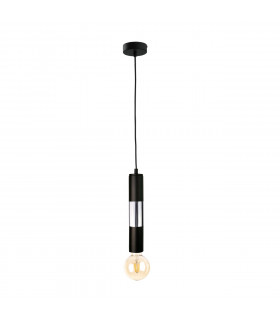Magnum Slim Pendant Ceiling Light Black, Chrome, 10cm, 1x E27
