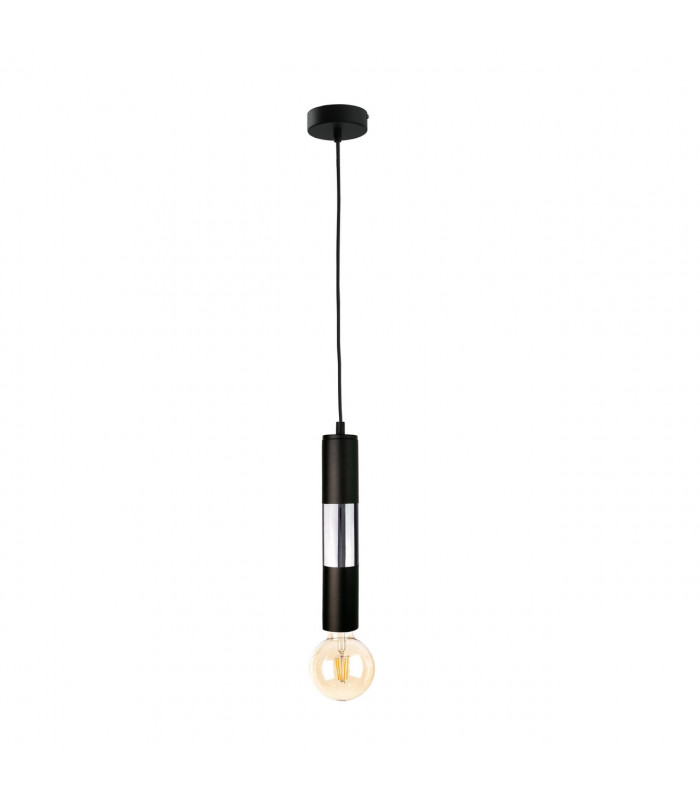 Magnum Slim Pendant Ceiling Light Black, Chrome, 10cm, 1x E27