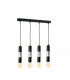 Magnum Bar Pendant Ceiling Light Black, Chrome, 60cm, 4x E27