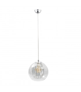 Glamour Dome Pendant Ceiling Light Silver, 30cm, 1x E27