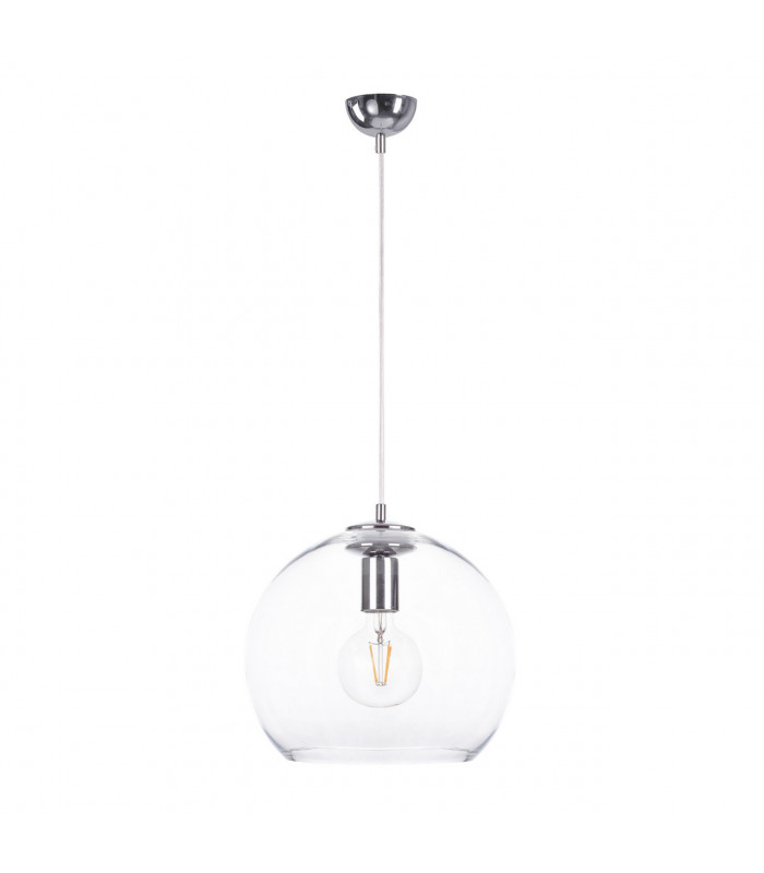 Noe Dome Pendant Ceiling Light Silver, 30cm, 1x E27