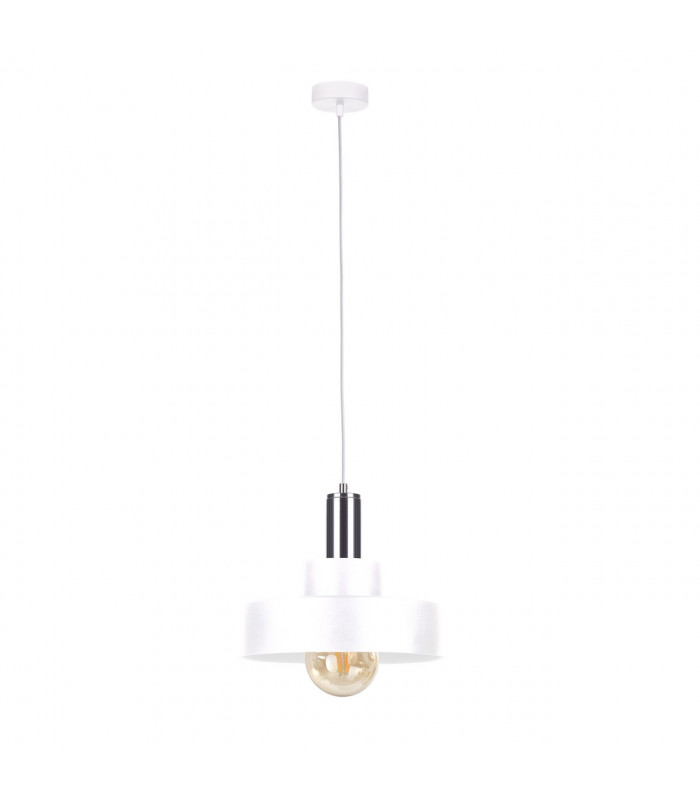 Giza Dome Pendant Ceiling Light White, Silver, 30cm, 1x E27