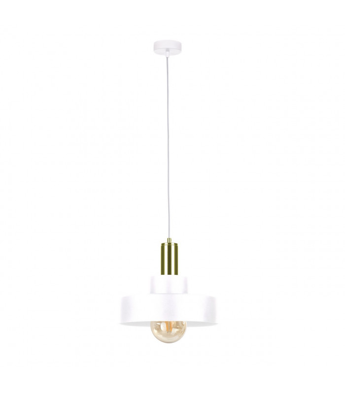Giza Dome Pendant Ceiling Light White, Gold, 30cm, 1x E27