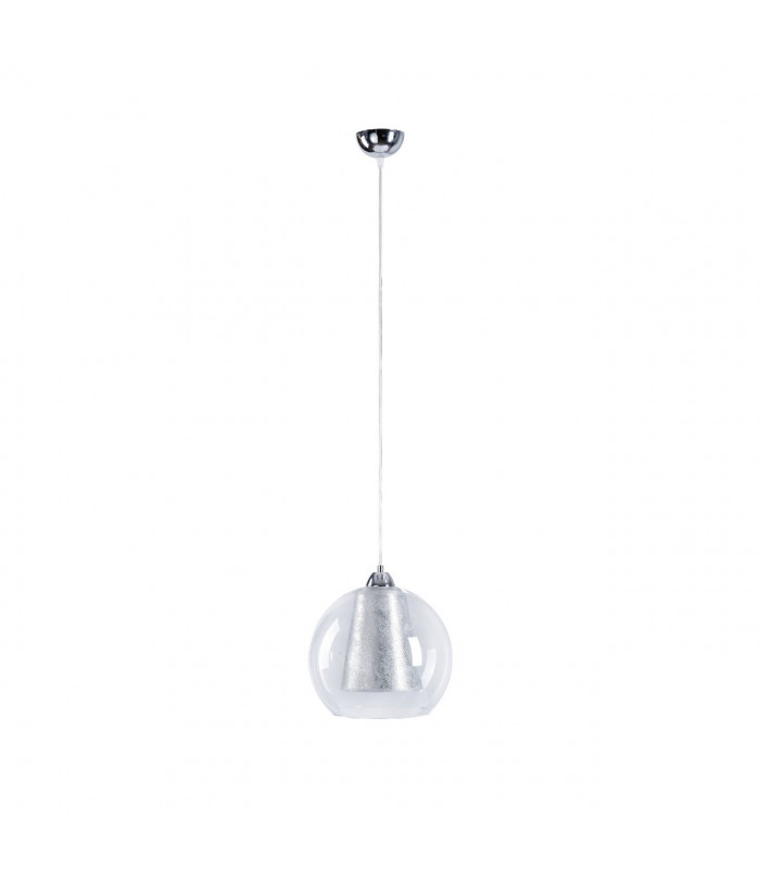 Kula Dome Pendant Ceiling Light Silver, 30cm, 1x E27