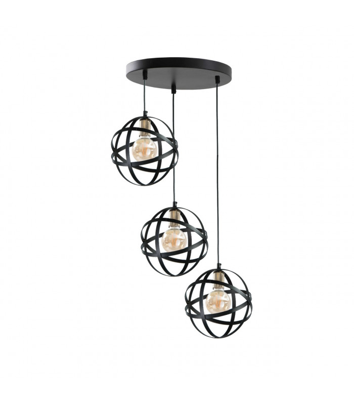 Pola Cluster Pendant Ceiling Light Black, Gold, 35cm, 3x E27