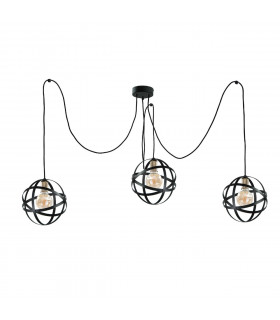 Pola Cluster Pendant Ceiling Light Black, Gold, 3x E27