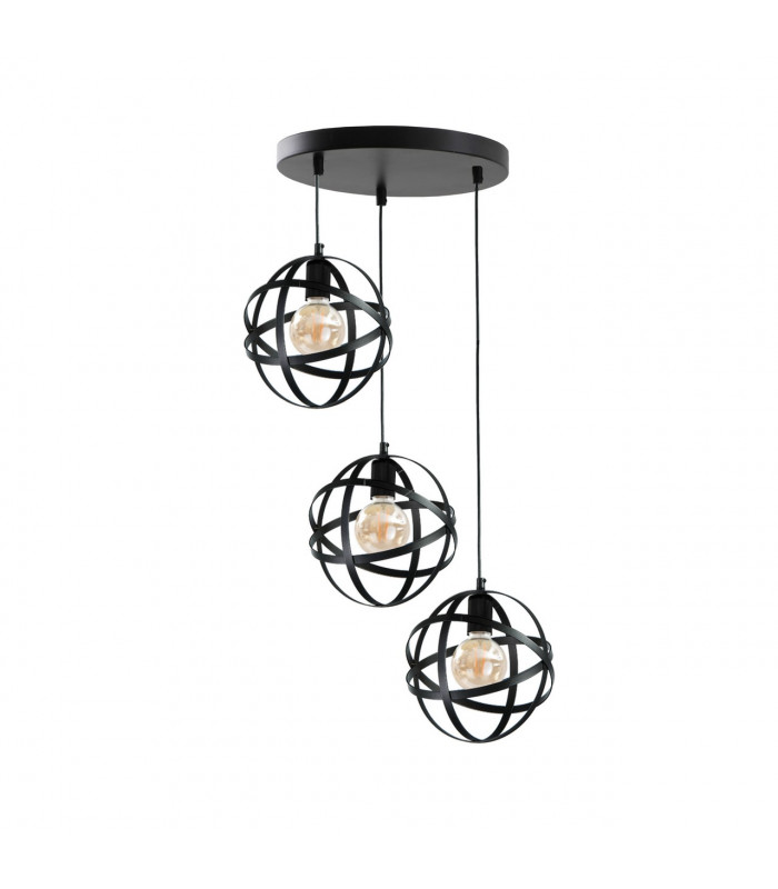 Pola Cluster Pendant Ceiling Light Black, 35cm, 3x E27