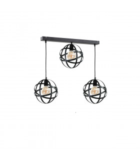 Pola Bar Pendant Ceiling Light Black, 65cm, 3x E27