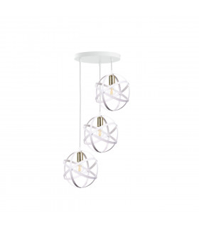 Pola Cluster Pendant Ceiling Light White, Gold, 35cm, 3x E27