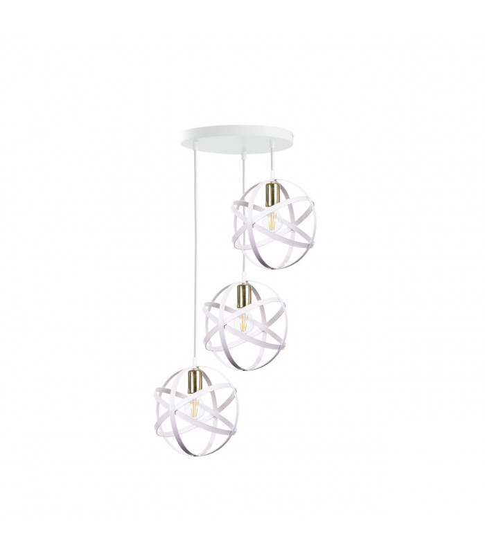 Pola Cluster Pendant Ceiling Light White, Gold, 35cm, 3x E27