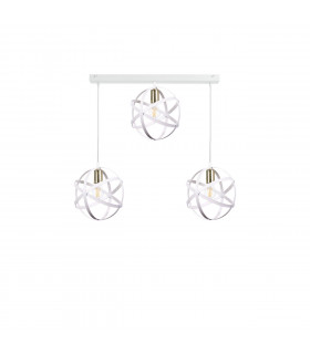 Pola Bar Pendant Ceiling Light White, Gold, 65cm, 3x E27