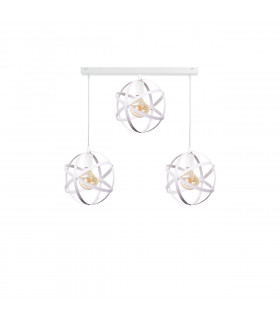 Pola Bar Pendant Ceiling Light White, 65cm, 3x E27