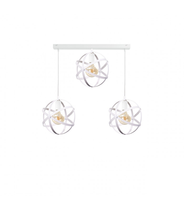 Pola Bar Pendant Ceiling Light White, 65cm, 3x E27