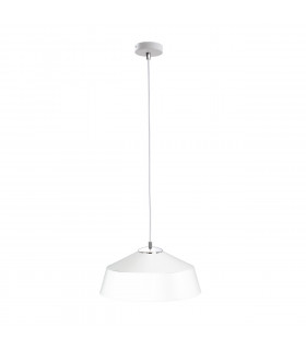 Tonty Dome Pendant Ceiling Light White, Silver, 34cm, 1x E27
