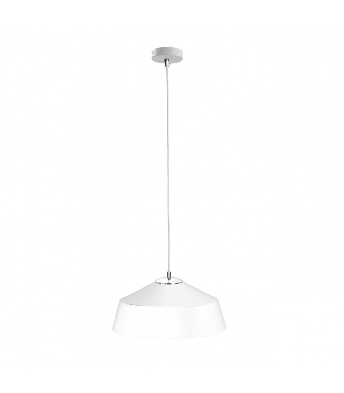 Tonty Dome Pendant Ceiling Light White, Silver, 34cm, 1x E27